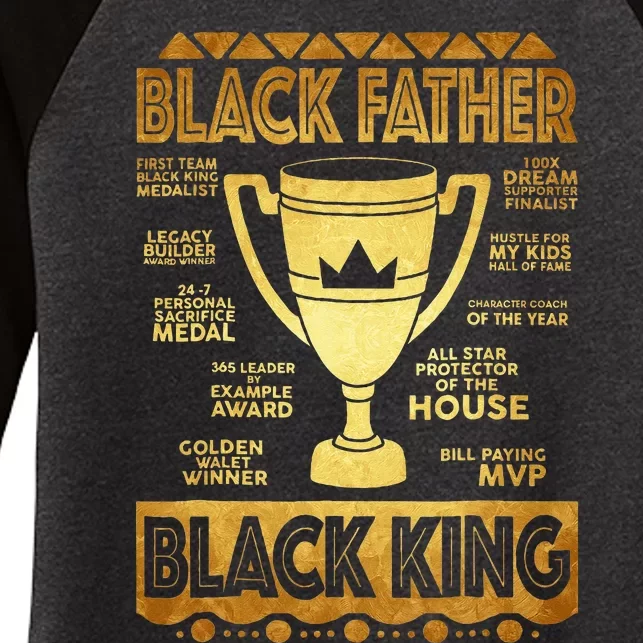 Black Father King Fathers Day Dad Husband Dope Leader Women's Tri-Blend 3/4-Sleeve Raglan Shirt