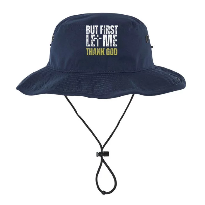 But First Let Me Thank God Vintage Christian Legacy Cool Fit Booney Bucket Hat