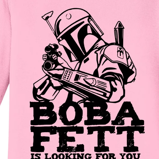 Boba Fett Looking For You Baby Long Sleeve Bodysuit