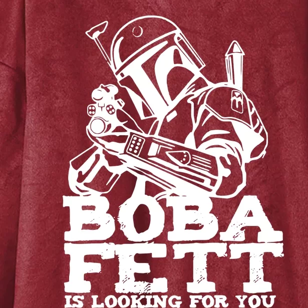 Boba Fett Looking For You Hooded Wearable Blanket