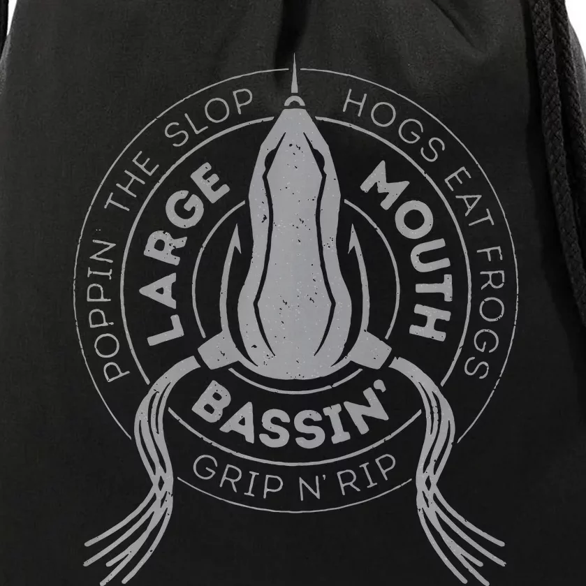 Bass Fishing Largemouth Bass Frog Fishing For Hogs Drawstring Bag