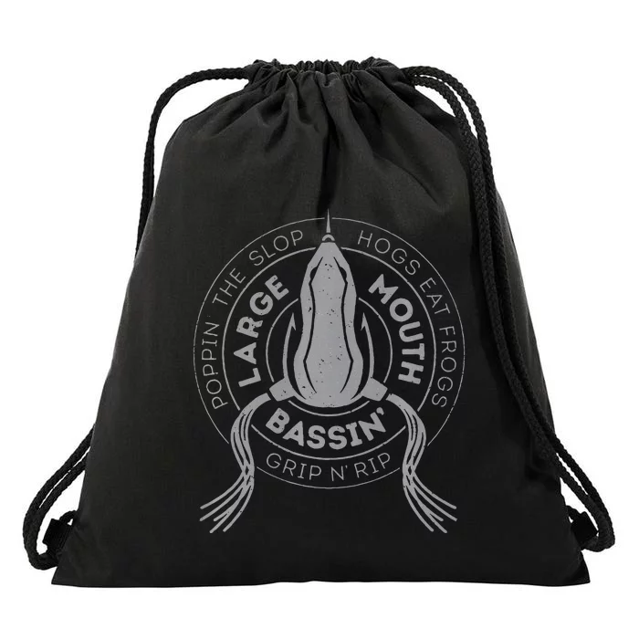 Bass Fishing Largemouth Bass Frog Fishing For Hogs Drawstring Bag