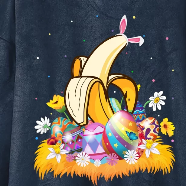 Banana Fruit Lover Easter Egg Funny Banana Easter Sunday Gift Hooded Wearable Blanket