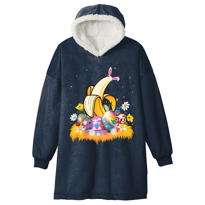 Banana Fruit Lover Easter Egg Funny Banana Easter Sunday Gift Hooded Wearable Blanket