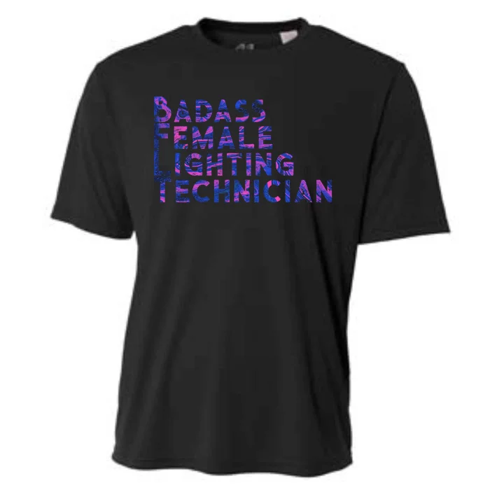 Badass Female Lighting Technician Cooling Performance Crew T-Shirt