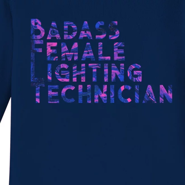 Badass Female Lighting Technician Baby Long Sleeve Bodysuit