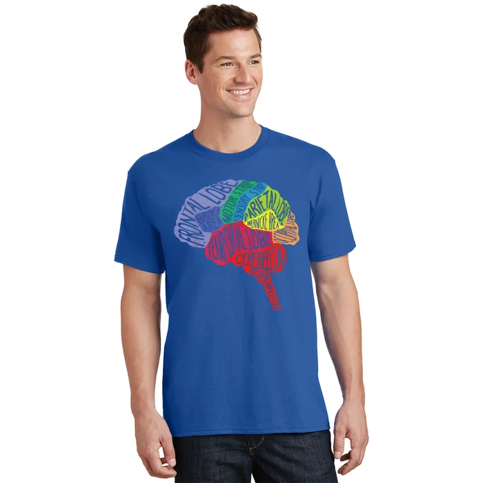 Brain Frontal Lobe Temporal Lobe Cerebellum Brainstem Gift T-Shirt