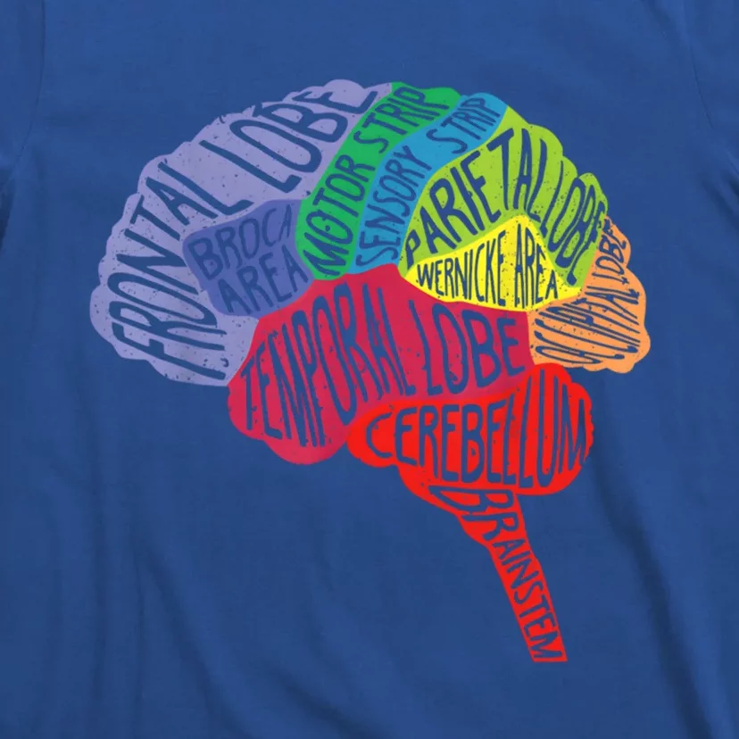 Brain Frontal Lobe Temporal Lobe Cerebellum Brainstem Gift T-Shirt