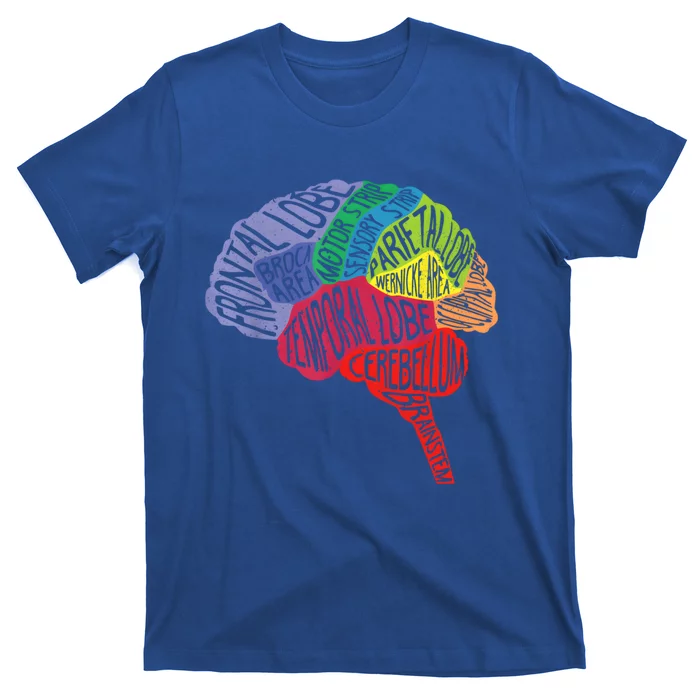 Brain Frontal Lobe Temporal Lobe Cerebellum Brainstem Gift T-Shirt