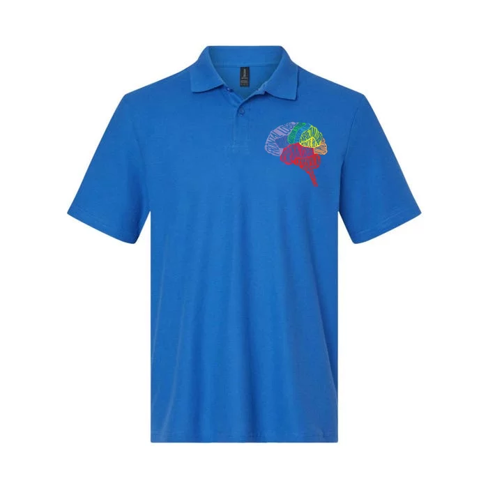 Brain Frontal Lobe Temporal Lobe Cerebellum Brainstem Gift Softstyle Adult Sport Polo