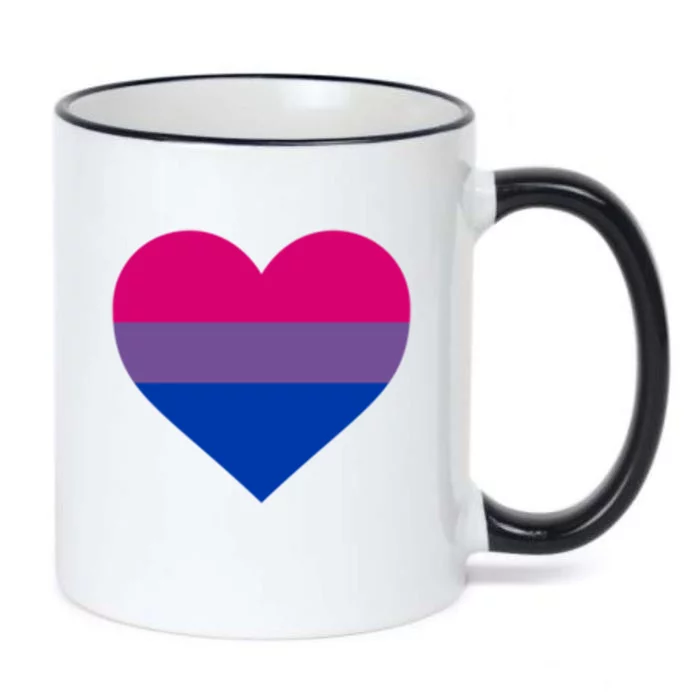 Bisexual Flag Lgbt Love Heart Pocket Print Pride March Gift Black Color Changing Mug