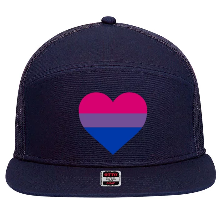 Bisexual Flag Lgbt Love Heart Pocket Print Pride March Gift 7 Panel Mesh Trucker Snapback Hat