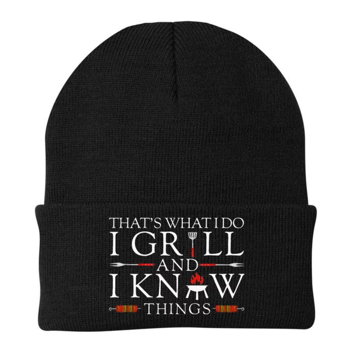 BBQ Food Lover Thats What I Do I Grill And I Know Things Knit Cap Winter Beanie