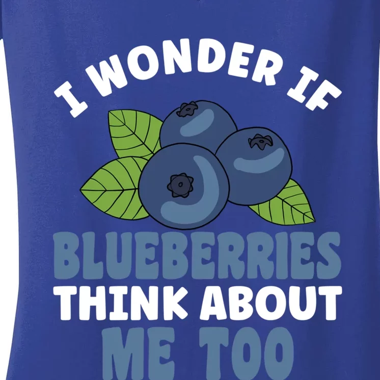 Blueberries Fruit Lover Blueberry Themed Party Gift Women's V-Neck T-Shirt