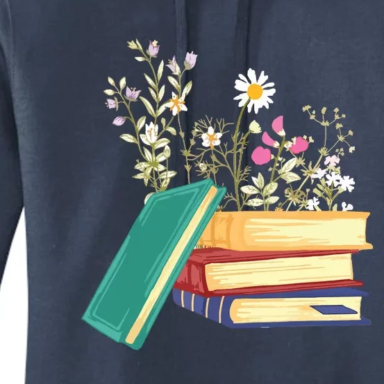 Books Flower Librarian Floral Book Lovers Teacher Women's Pullover Hoodie