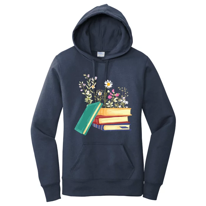 Books Flower Librarian Floral Book Lovers Teacher Women's Pullover Hoodie