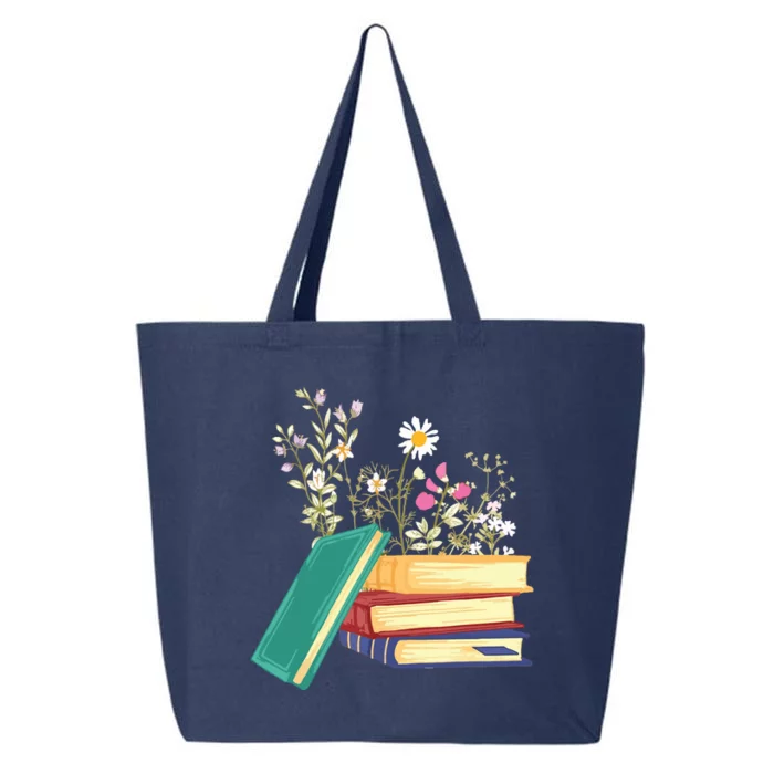 Books Flower Librarian Floral Book Lovers Teacher 25L Jumbo Tote