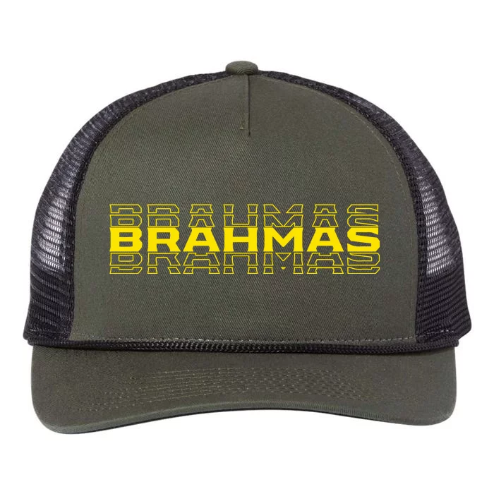 Brahmas Football Logo Retro Rope Trucker Hat Cap