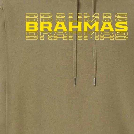 Brahmas Football Logo Premium Hoodie