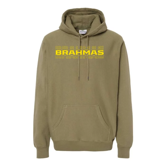 Brahmas Football Logo Premium Hoodie