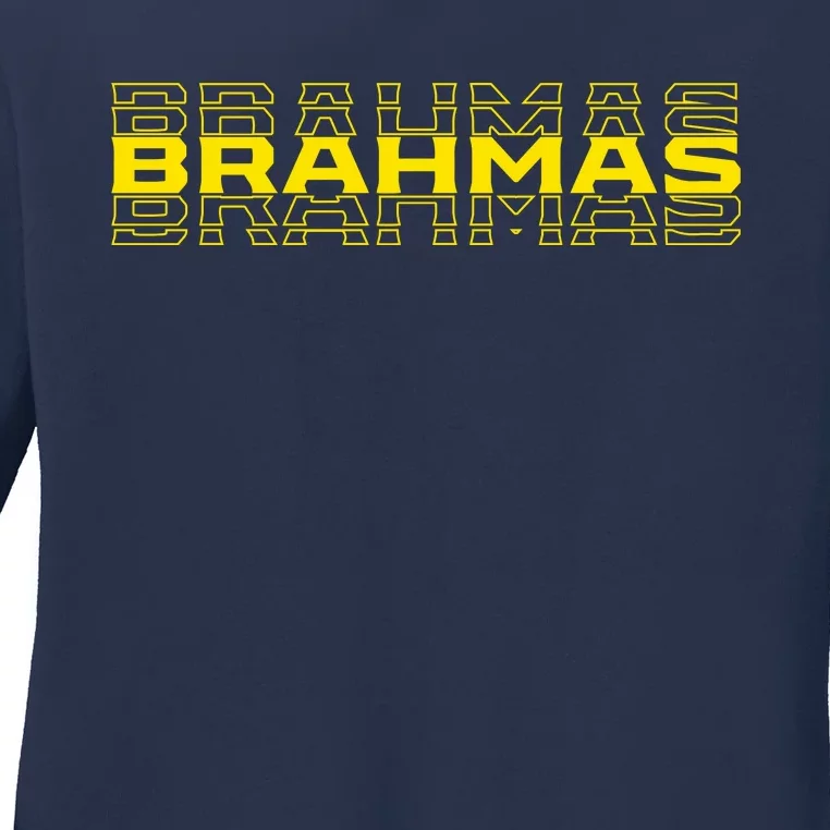 Brahmas Football Logo Ladies Long Sleeve Shirt