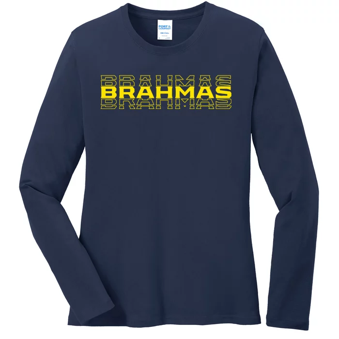 Brahmas Football Logo Ladies Long Sleeve Shirt