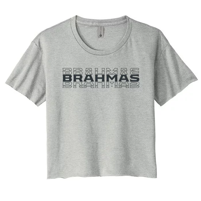 Brahmas Football Logo Women's Crop Top Tee