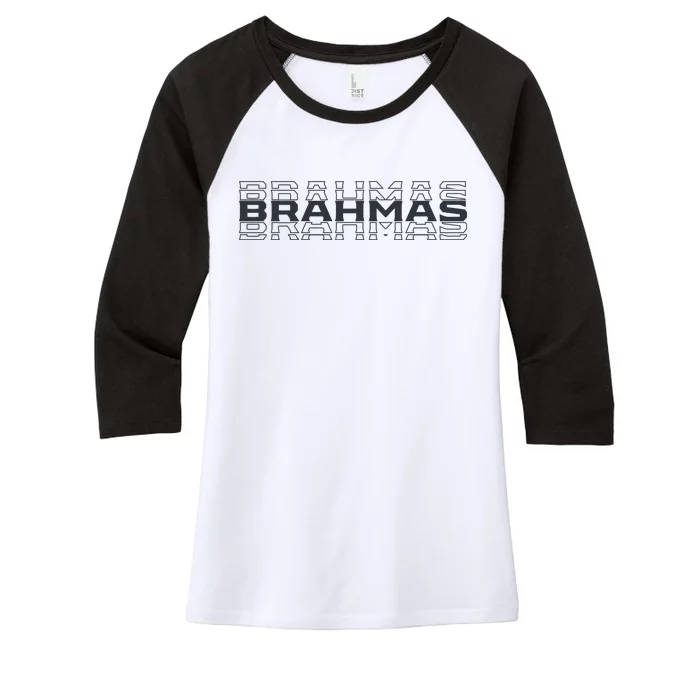 Brahmas Football Logo Women's Tri-Blend 3/4-Sleeve Raglan Shirt