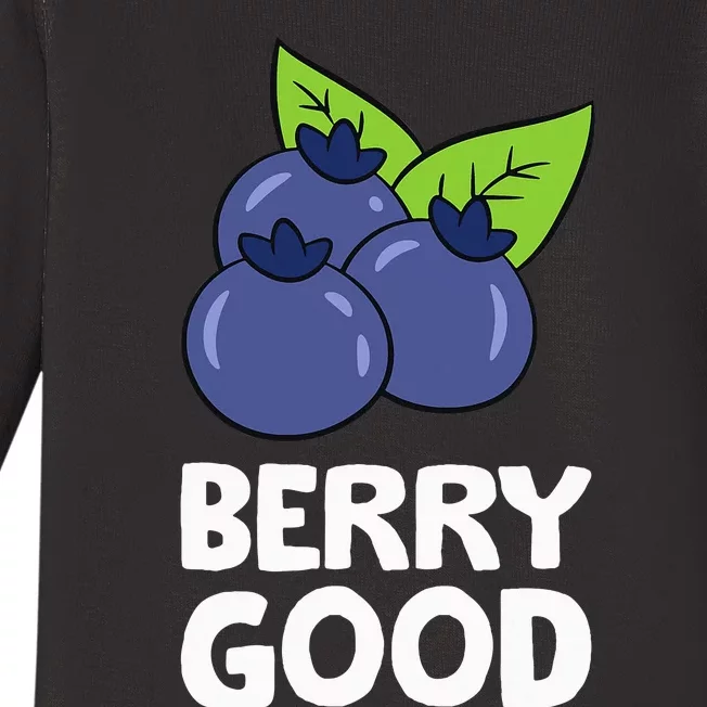 Blueberry Fruit Love Blueberries Berry Good Baby Long Sleeve Bodysuit