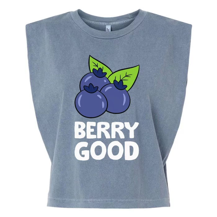 Blueberry Fruit Love Blueberries Berry Good Garment-Dyed Women's Muscle Tee