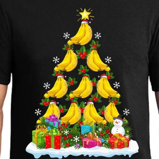 Banana Fruit Lover Xmas Holiday Funny Banana Christmas Tree Pajama Set