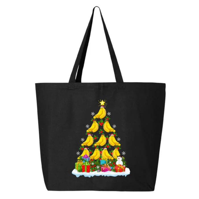 Banana Fruit Lover Xmas Holiday Funny Banana Christmas Tree 25L Jumbo Tote