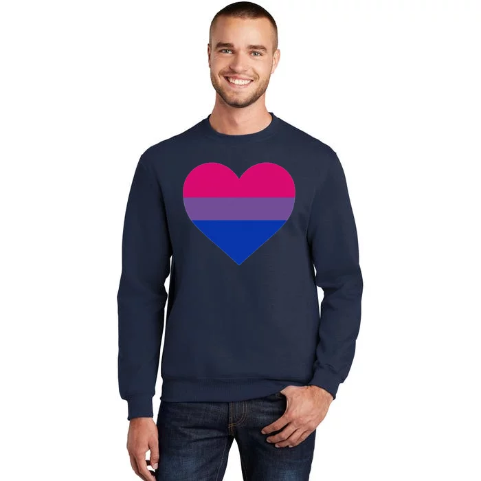 Bisexual Flag, LGBT, Love Heart Pocket Print, Pride March Tall Sweatshirt