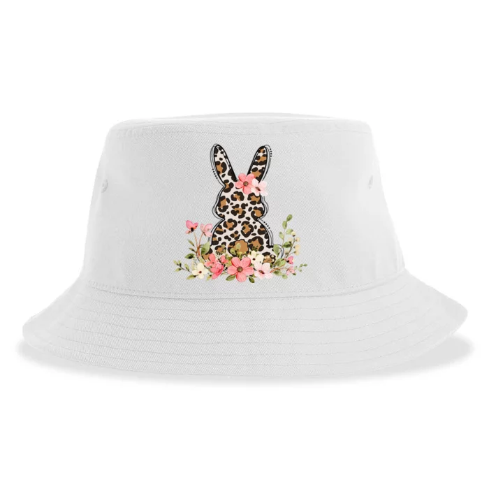 Bunny Floral Leopard Cute Easter Day Outfit Sustainable Bucket Hat