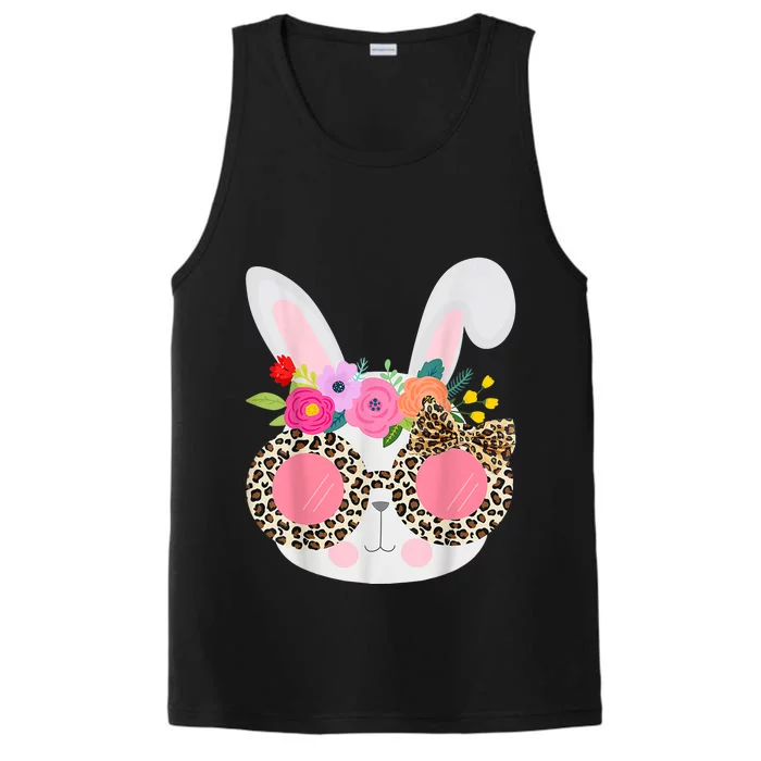 Bunny Face Leopart Print Easter Basket Stuffer For Teen Performance Tank