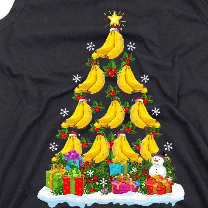 Banana Fruit Lover Xmas Holiday Funny Banana Christmas Tree Tank Top