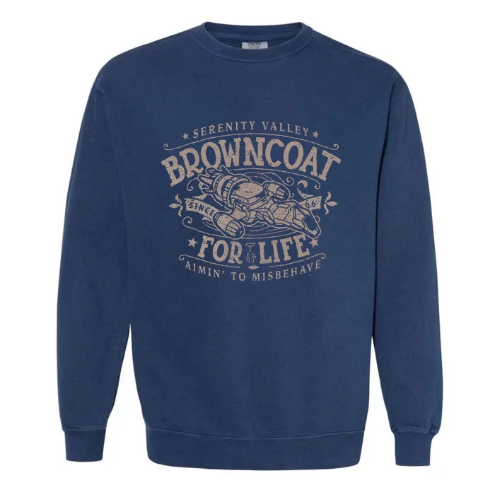 Browncoat For Life Serenity Smuggling And Transport Firefly Garment-Dyed Sweatshirt