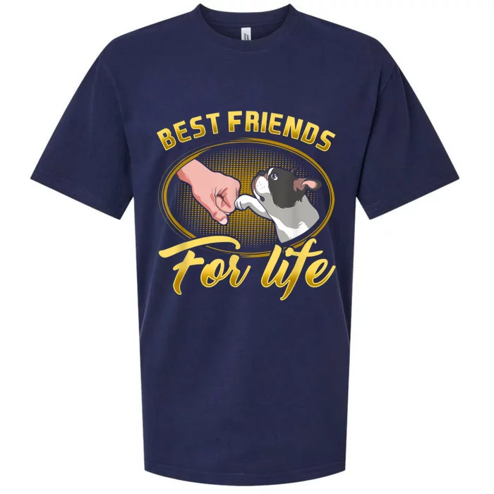 Bestfriends For Life Boston Terrier Dog Mom Dog Dad Funny Sueded Cloud Jersey T-Shirt