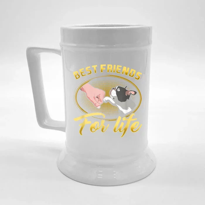 Bestfriends For Life Boston Terrier Dog Mom Dog Dad Funny Front & Back Beer Stein