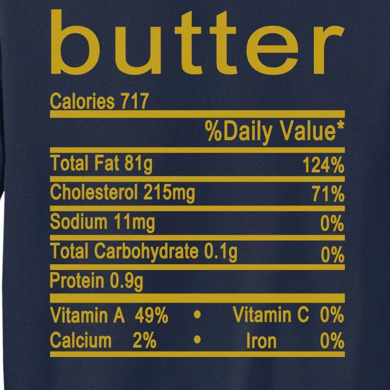 Butter Facts Label Tall Sweatshirt