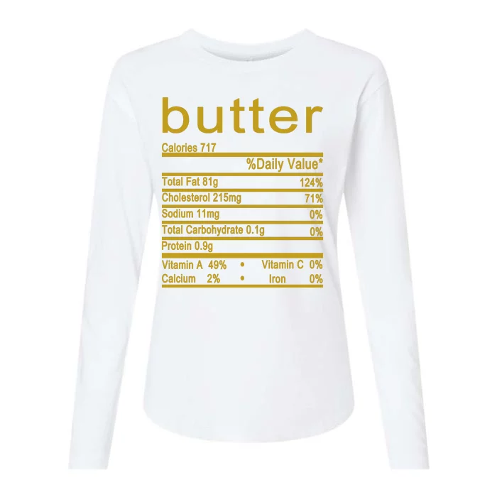 Butter Facts Label Womens Cotton Relaxed Long Sleeve T-Shirt