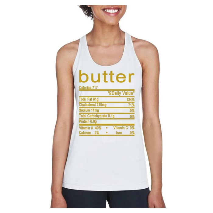 Butter Facts Label Women's Racerback Tank