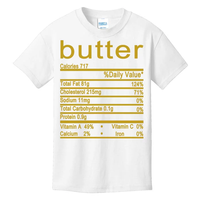 Butter Facts Label Kids T-Shirt