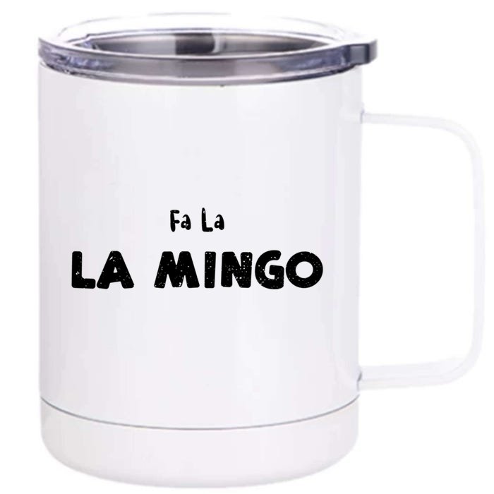 Birds: Fa La La Mingo Christmas Sayings Gift Front & Back 12oz Stainless Steel Tumbler Cup