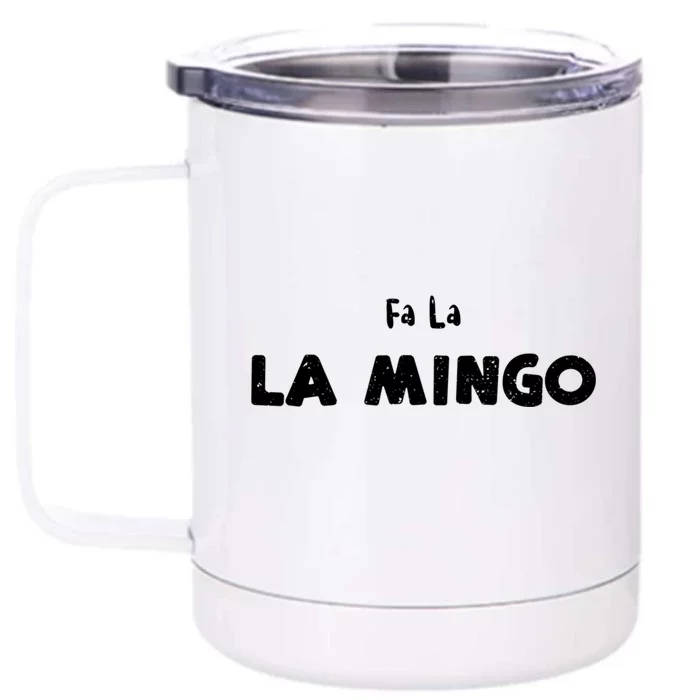 Birds: Fa La La Mingo Christmas Sayings Gift Front & Back 12oz Stainless Steel Tumbler Cup