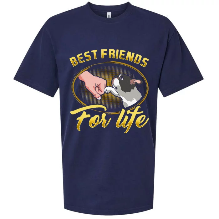 Bestfriends For Life Boston Terrier Dog Mom Dog Dad Funny Sueded Cloud Jersey T-Shirt