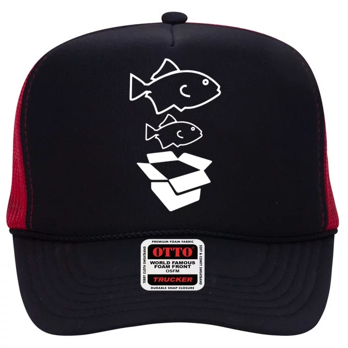 BIG FISH LITTLE FISH CARDBOARD BOX High Crown Mesh Trucker Hat