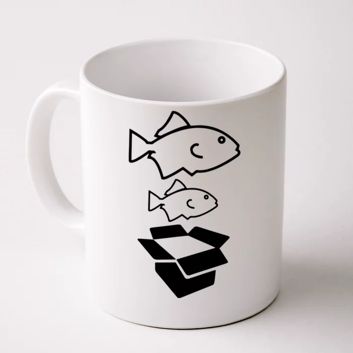 BIG FISH LITTLE FISH CARDBOARD BOX Front & Back Coffee Mug