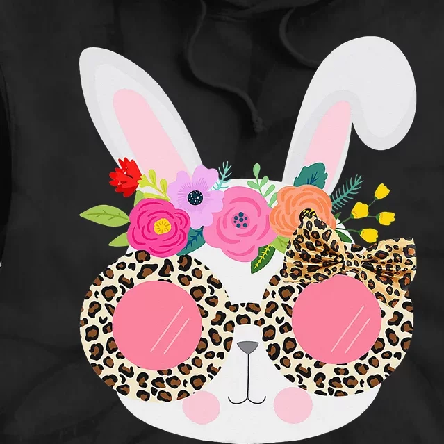 Bunny Face Leopart Print Easter Basket Stuffer Tie Dye Hoodie