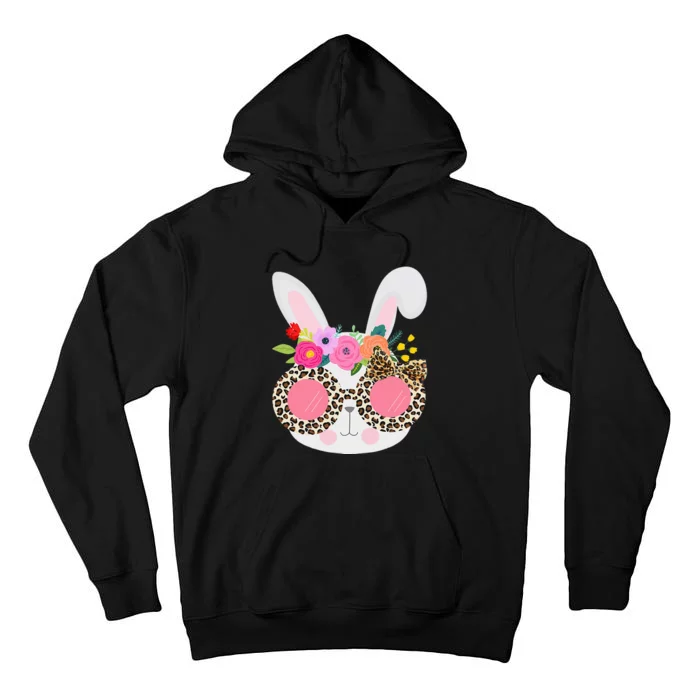 Bunny Face Leopart Print Easter Basket Stuffer Tall Hoodie